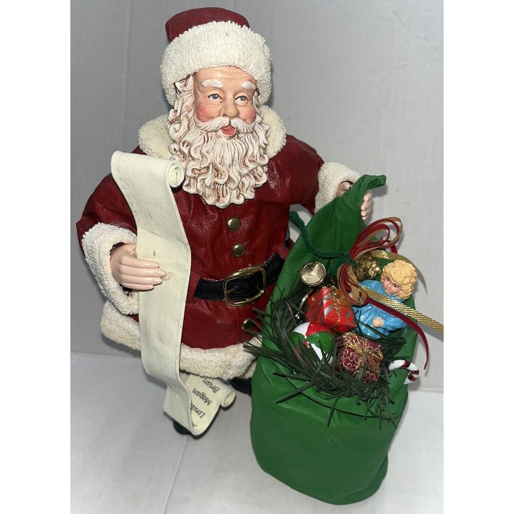 San Francisco Music Box Co Santa Claus Coming to Town Figurine Decor~ Bag & List - Picture 6 of 10